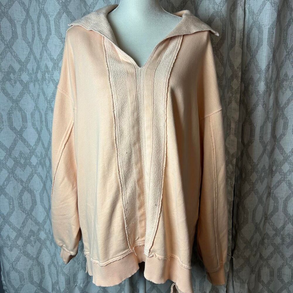 Aerie Women's Pink and Tan Sweatshirt